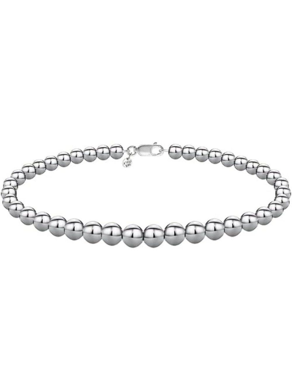 Handmade 925 Sterling Silver Bead Ball Chain Bracelet for Women - Gift Boxed